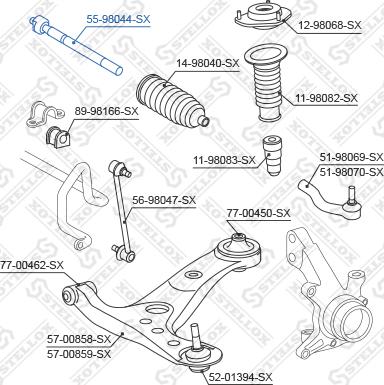 Stellox 55-98044-SX - Осьовий шарнір, рульова тяга avtolavka.club