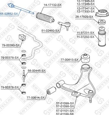 Stellox 55-02552-SX - Осьовий шарнір, рульова тяга avtolavka.club