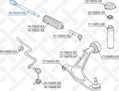 Stellox 55-74045-SX - Осьовий шарнір, рульова тяга avtolavka.club