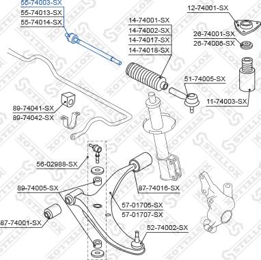 Stellox 55-74003-SX - Осьовий шарнір, рульова тяга avtolavka.club