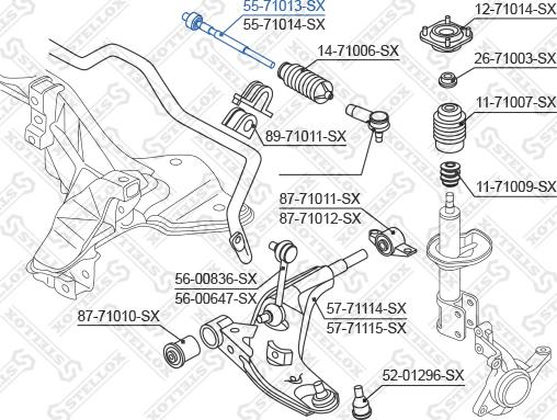 Stellox 55-71013-SX - Осьовий шарнір, рульова тяга avtolavka.club