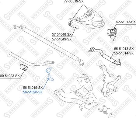 Stellox 56-51020-SX - Тяга / стійка, стабілізатор avtolavka.club
