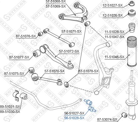 Stellox 56-51028-SX - Тяга / стійка, стабілізатор avtolavka.club