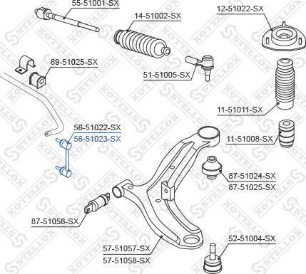 Stellox 56-51023-SX - Тяга / стійка, стабілізатор avtolavka.club