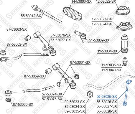 Stellox 56-53025-SX - Тяга / стійка, стабілізатор avtolavka.club