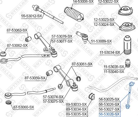 Stellox 56-53028-SX - Тяга / стійка, стабілізатор avtolavka.club