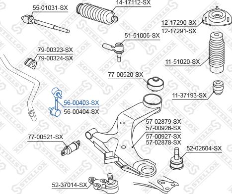 Stellox 56-00403-SX - Тяга / стійка, стабілізатор avtolavka.club