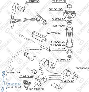 Stellox 56-00424-SX - Тяга / стійка, стабілізатор avtolavka.club