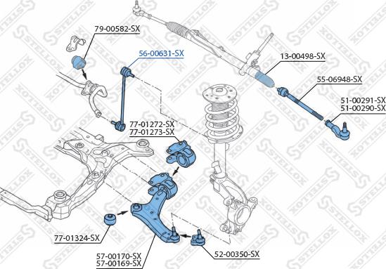 Stellox 56-00631-SX - Тяга / стійка, стабілізатор avtolavka.club