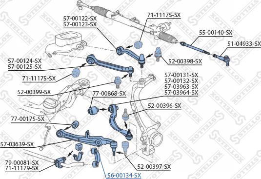 Stellox 56-00134-SX - Тяга / стійка, стабілізатор avtolavka.club