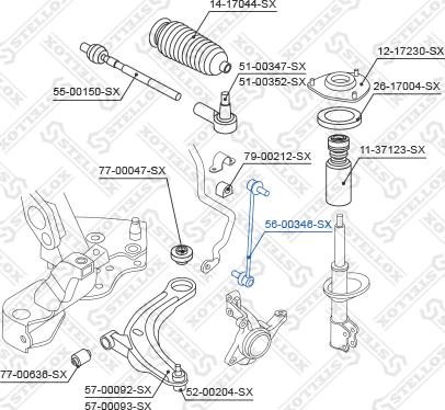 Stellox 56-00346-SX - Тяга / стійка, стабілізатор avtolavka.club