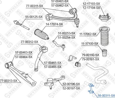 Stellox 56-00311-SX - Тяга / стійка, стабілізатор avtolavka.club