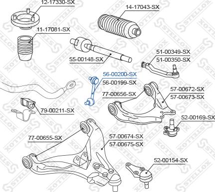 Stellox 56-00200-SX - Тяга / стійка, стабілізатор avtolavka.club