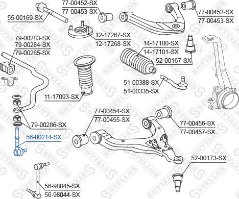 Stellox 56-00214-SX - Тяга / стійка, стабілізатор avtolavka.club