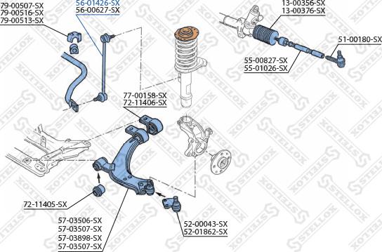 Stellox 56-01426-SX - Тяга / стійка, стабілізатор avtolavka.club