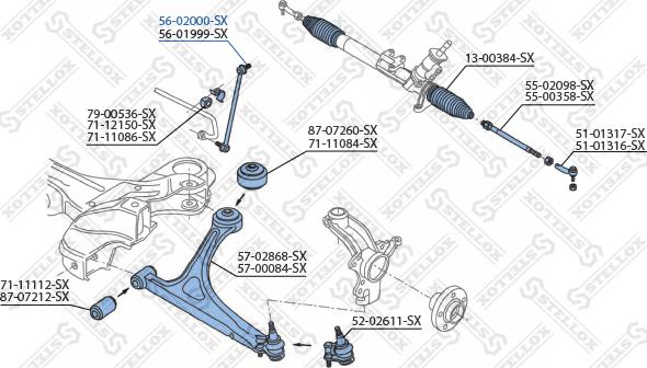 Stellox 56-02000-SX - Тяга / стійка, стабілізатор avtolavka.club