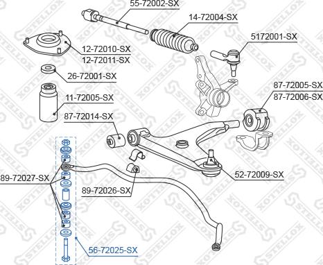 Stellox 56-72025-SX - Тяга / стійка, стабілізатор avtolavka.club