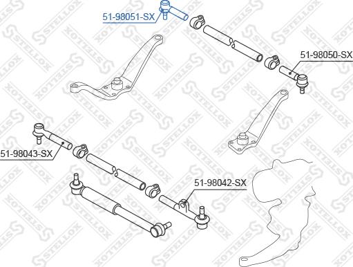 Stellox 51-98051-SX - Наконечник рульової тяги, кульовий шарнір avtolavka.club