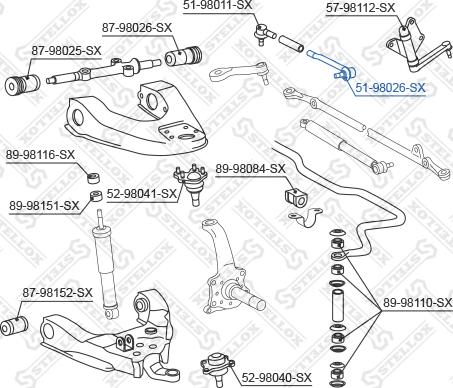 Stellox 51-98026-SX - Наконечник рульової тяги, кульовий шарнір avtolavka.club