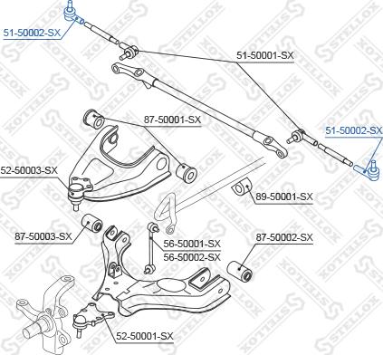 Stellox 51-50002-SX - Наконечник рульової тяги, кульовий шарнір avtolavka.club