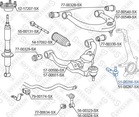 Stellox 51-00266-SX - Наконечник рульової тяги, кульовий шарнір avtolavka.club