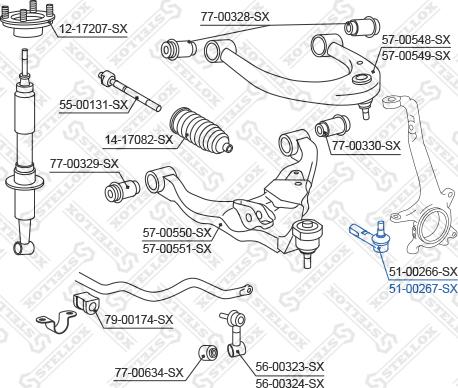 Stellox 51-00267-SX - Наконечник рульової тяги, кульовий шарнір avtolavka.club