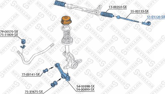 Stellox 51-01320-SX - Наконечник рульової тяги, кульовий шарнір avtolavka.club