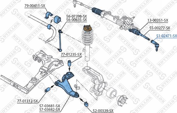 Stellox 51-02471-SX - Наконечник рульової тяги, кульовий шарнір avtolavka.club