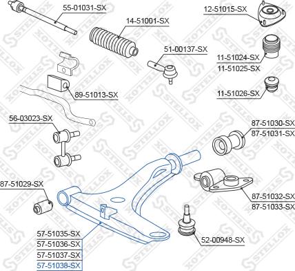 Stellox 57-51038-SX - Важіль незалежної підвіски колеса avtolavka.club