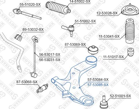 Stellox 57-53085-SX - Важіль незалежної підвіски колеса avtolavka.club