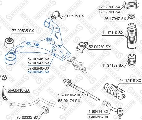 Stellox 57-00949-SX - Важіль незалежної підвіски колеса avtolavka.club