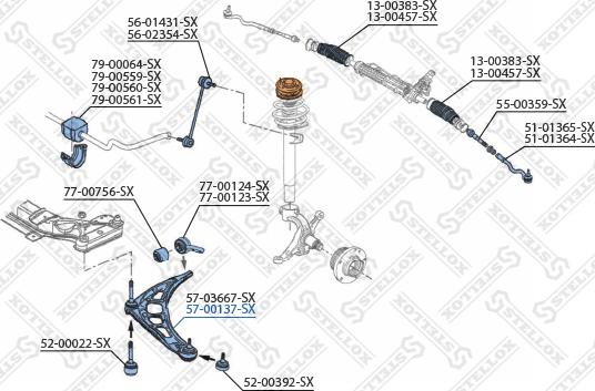 Stellox 57-00137-SX - Важіль незалежної підвіски колеса avtolavka.club