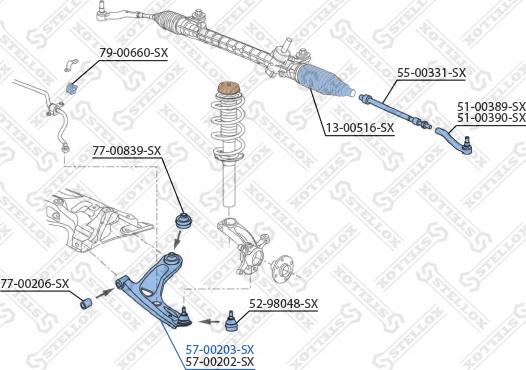 Stellox 57-00203-SX - Важіль незалежної підвіски колеса avtolavka.club