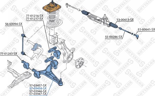 Stellox 57-03458-SX - Важіль незалежної підвіски колеса avtolavka.club