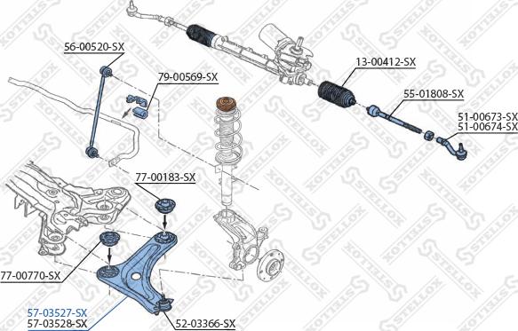 Stellox 57-03527-SX - Важіль незалежної підвіски колеса avtolavka.club