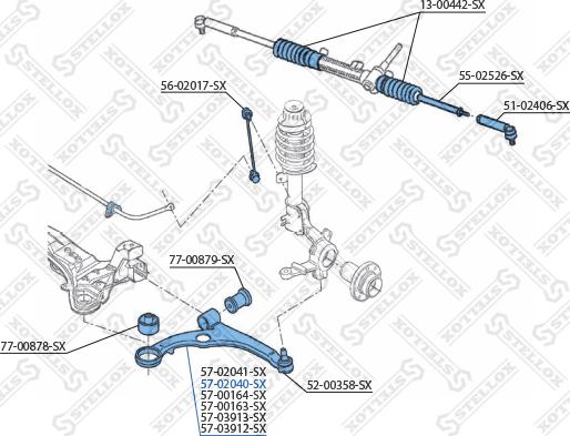 Stellox 57-02040-SX - Важіль незалежної підвіски колеса avtolavka.club