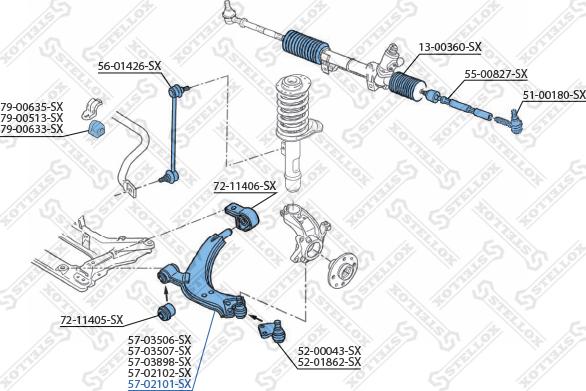 Stellox 57-02101-SX - Важіль незалежної підвіски колеса avtolavka.club