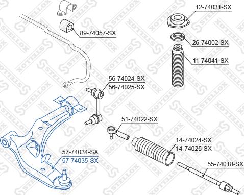 Stellox 57-74035-SX - Важіль незалежної підвіски колеса avtolavka.club