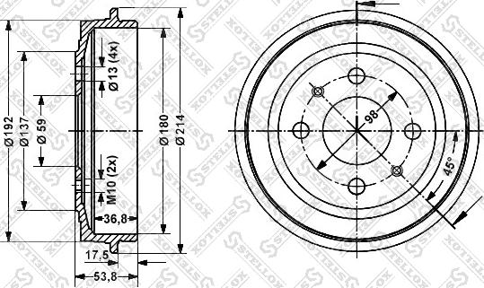 Stellox 6025-2309-SX - Гальмівний барабан avtolavka.club