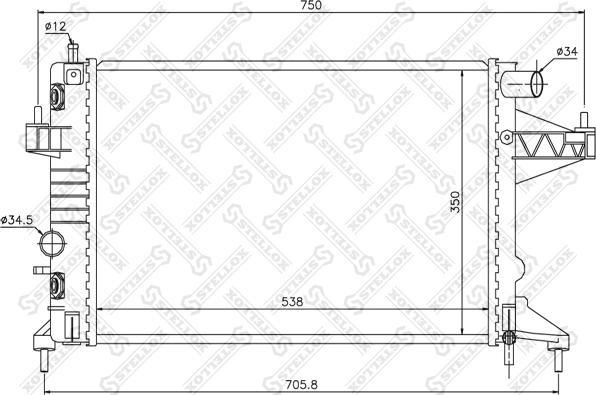 Stellox 10-25999-SX - Радіатор, охолодження двигуна avtolavka.club