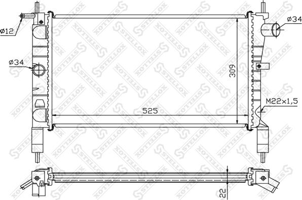 Stellox 10-25102-SX - Радіатор, охолодження двигуна avtolavka.club