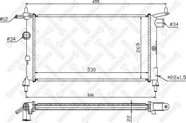 Stellox 10-25225-SX - Радіатор, охолодження двигуна avtolavka.club