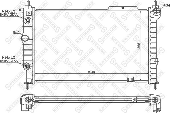 Stellox 10-26011-SX - Радіатор, охолодження двигуна avtolavka.club