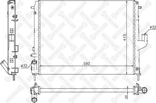 Stellox 10-26163-SX - Радіатор, охолодження двигуна avtolavka.club