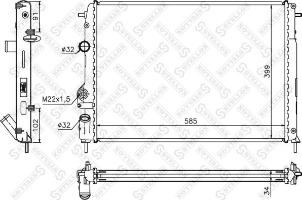 Stellox 10-26174-SX - Радіатор, охолодження двигуна avtolavka.club