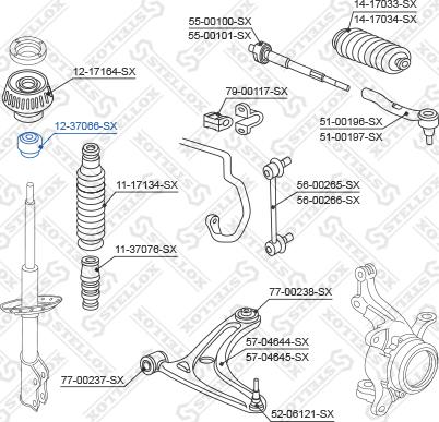 Stellox 12-37066-SX - Опора стійки амортизатора, подушка avtolavka.club