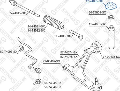 Stellox 12-74035-SX - Опора стійки амортизатора, подушка avtolavka.club