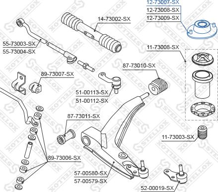 Stellox 12-73007-SX - Опора стійки амортизатора, подушка avtolavka.club