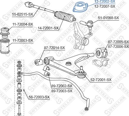 Stellox 12-72002-SX - Опора стійки амортизатора, подушка avtolavka.club