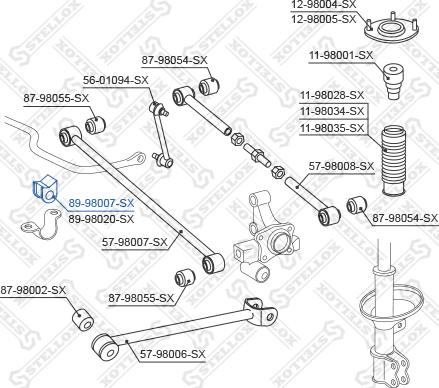 Stellox 89-98007-SX - Втулка, стабілізатор avtolavka.club